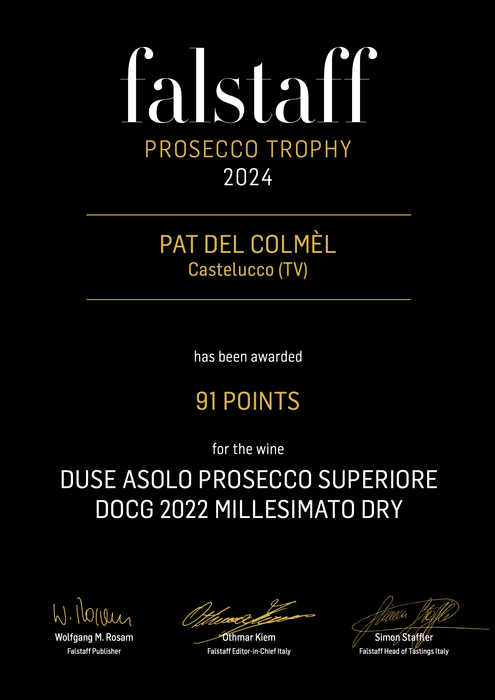 Asolo Prosecco Superiore DOCG Duse Millesimato Dry annata 2022  -  Pat del Colmel - vaigustando