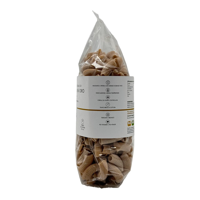 Pasta Integrale Grano Duro Linea Oro Rigatoni 500g  -  Mulino Terrevive - vaigustando