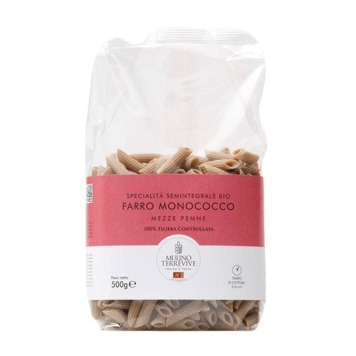 Specialità Semintegrale Farro Monococco Mezze Penne 500g  -  Mulino Terrevive - vaigustando