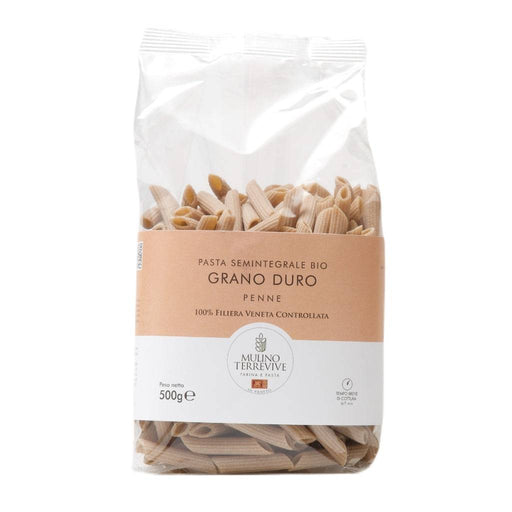 Pasta Semintegrale Grano Duro Penne 500g  -  Mulino Terrevive - vaigustando